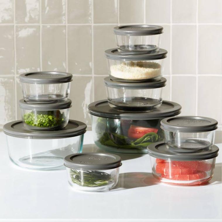 Pyrex Freshlock 14-Piece Mixed Size Glass Food Storage