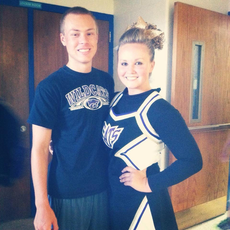 July 2014; Austin supporting Brittany at her first cheerleading competition!