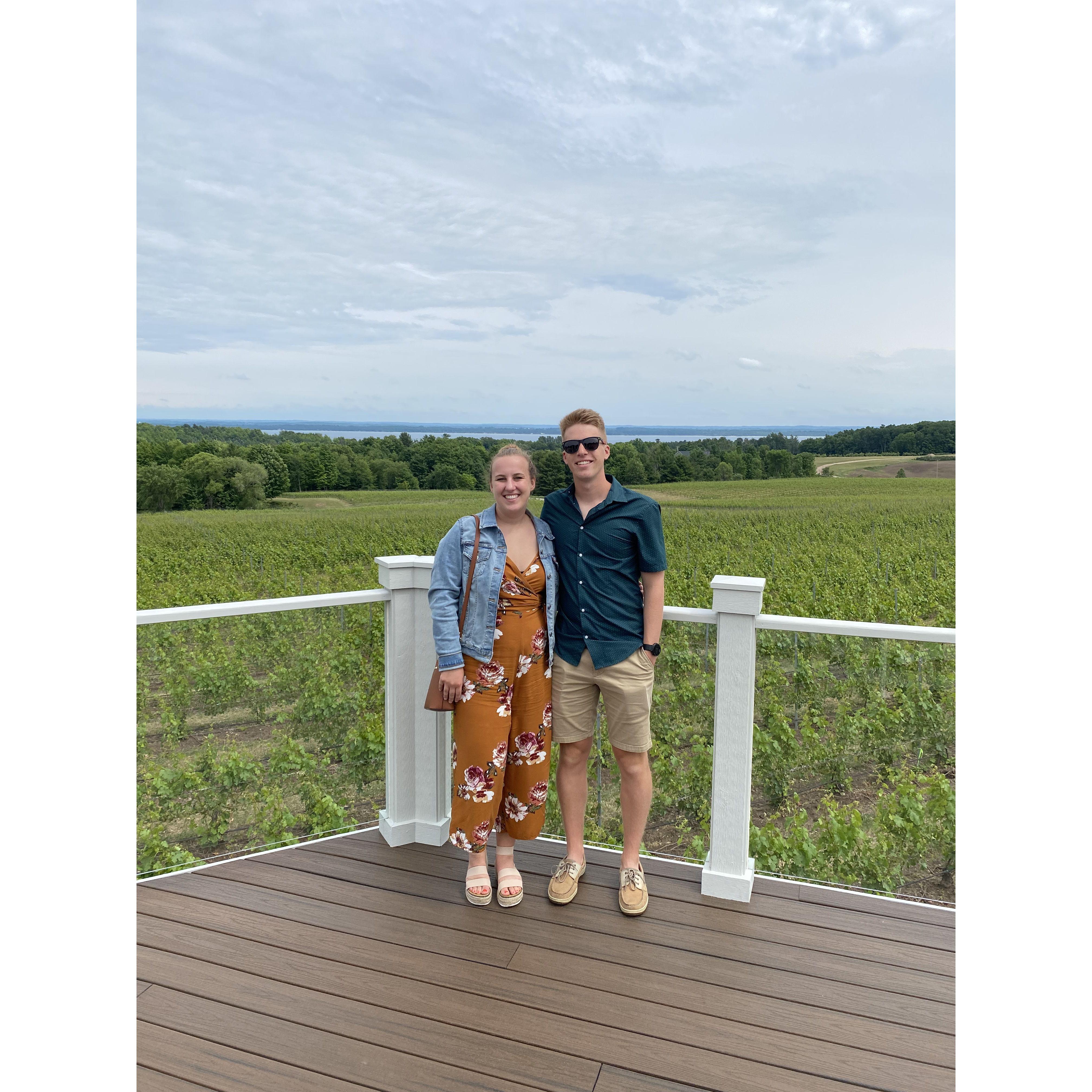 Enjoying the wineries in Traverse City