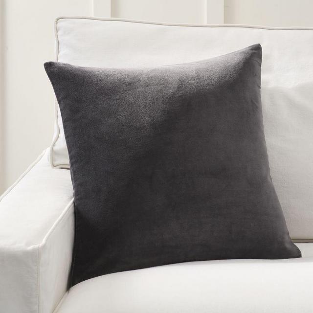 Everywhere Velvet Pillow Cover, 20 x 20", Ebony