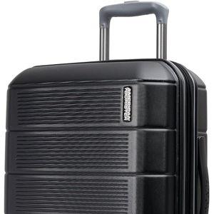 American Tourister Stratum 2.0 Expandable Hardside Luggage with Spinner Wheels, Jet Black, Carry-on