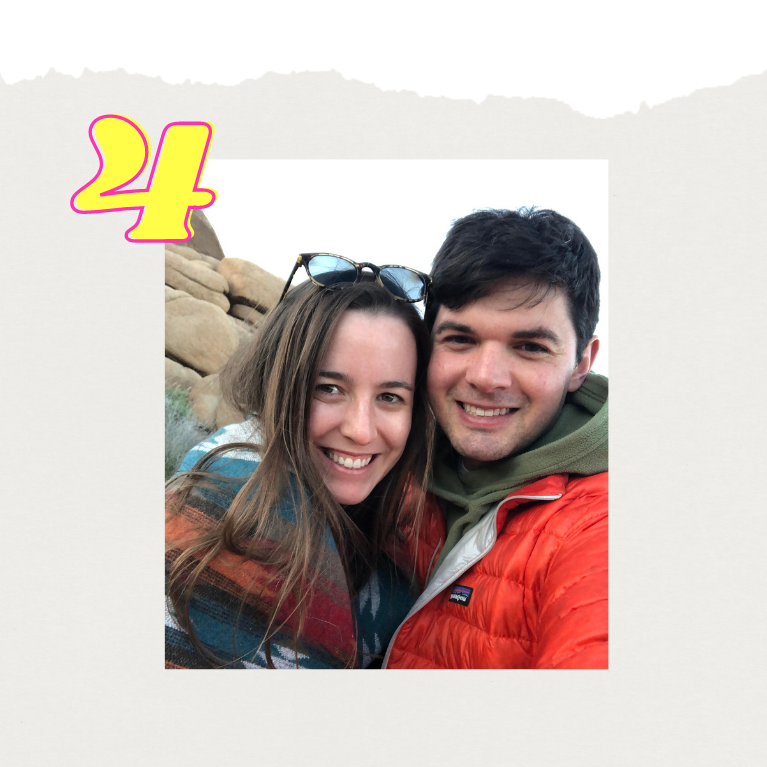 The road trips continue! When they both agreed during a camping trip to Joshua Tree that "one night sleeping in a tent is good enough for us," the chemistry was undeniable.