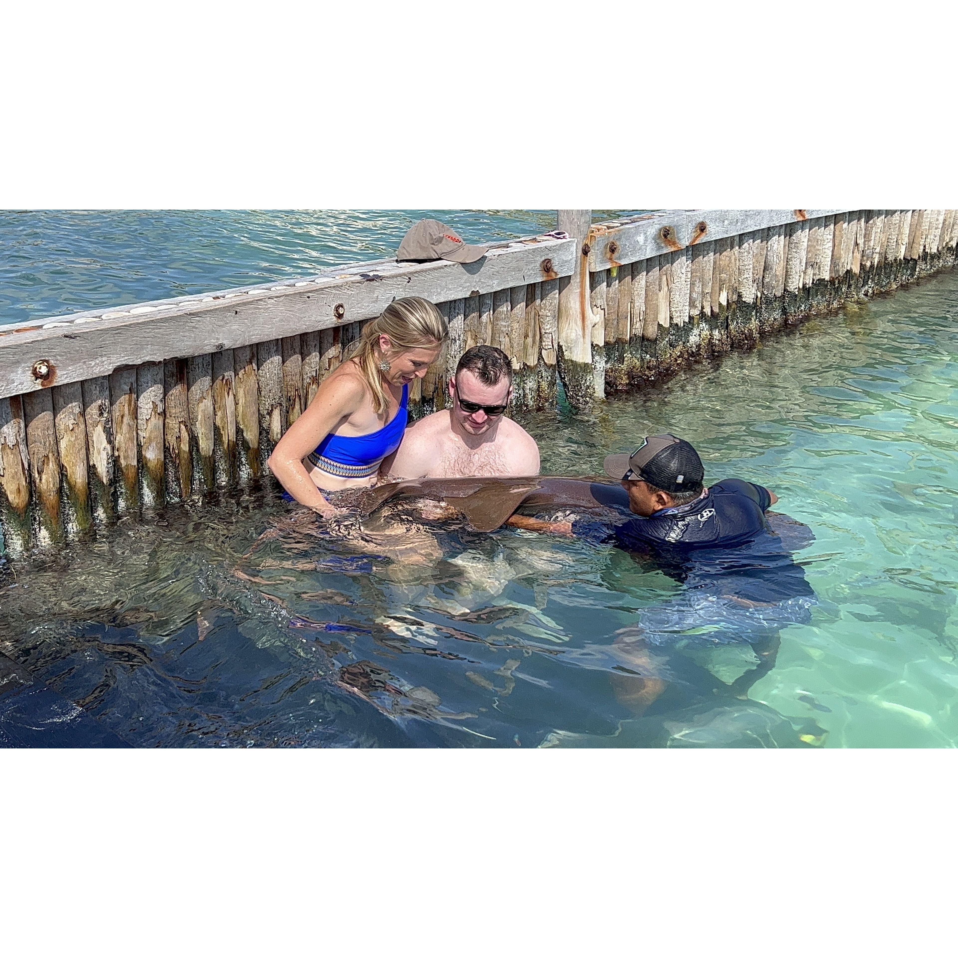 The first and only time Cassi will hold a shark. #tequila