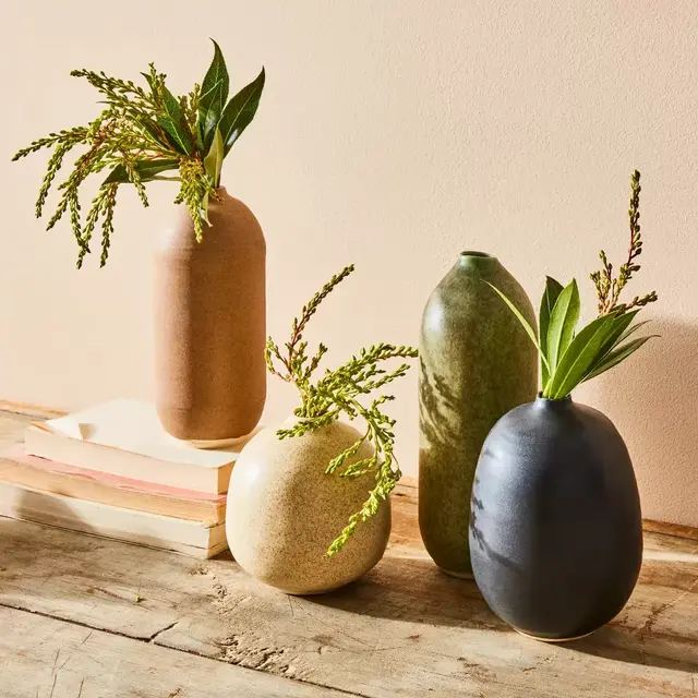 Handmade Earthtone Stoneware Bud Vases