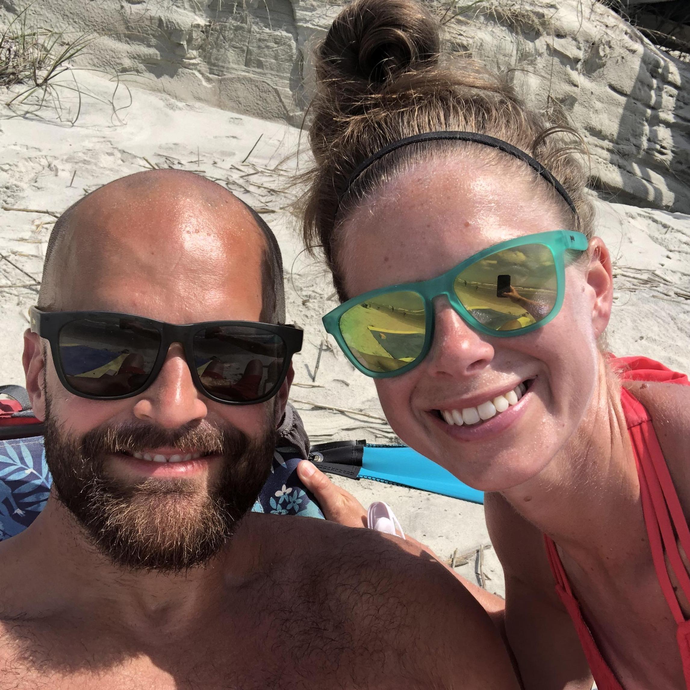 Our favorite spot. Parked on the beach in Ocean Isle, North Carolina.