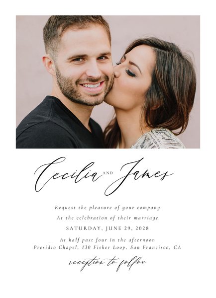 Seville Photo | White | Zola Wedding Invitations