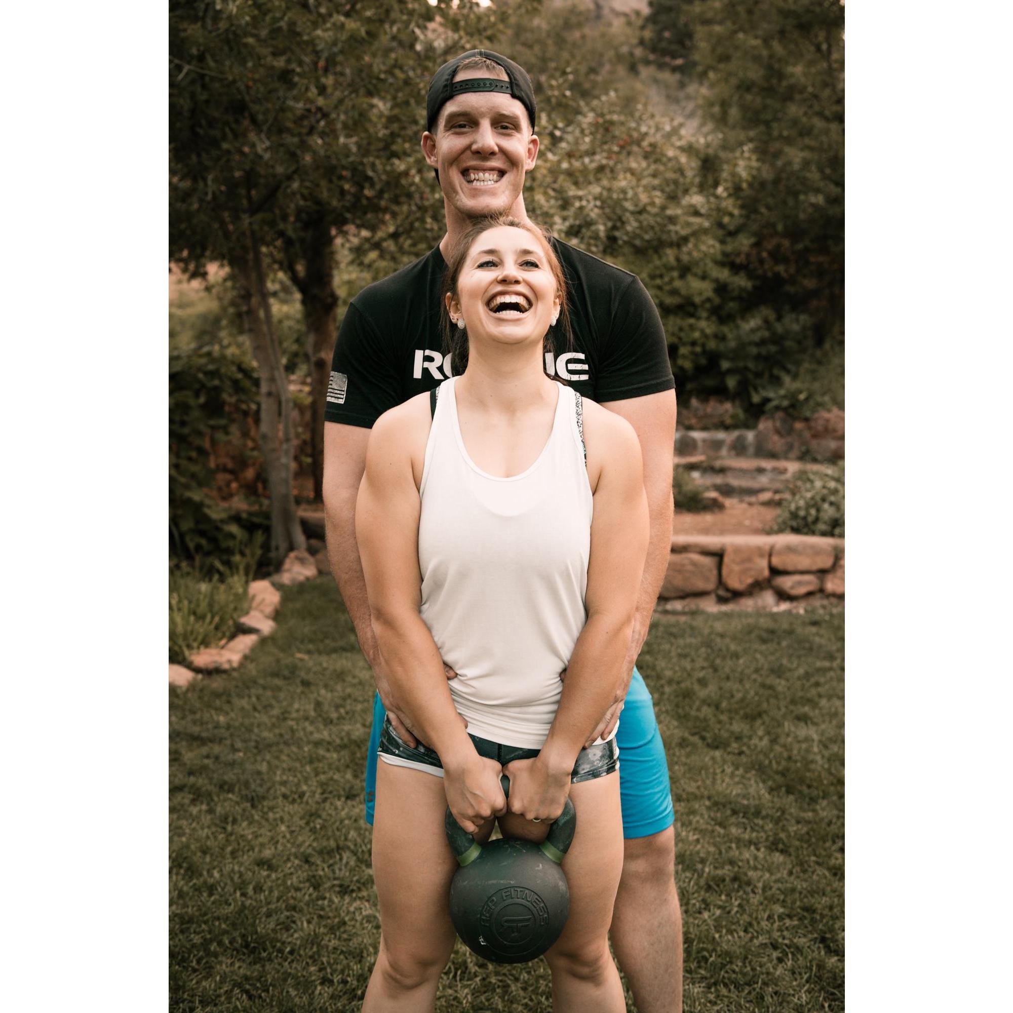 Gotta bring some CrossFit gear to the engagement photoshoot