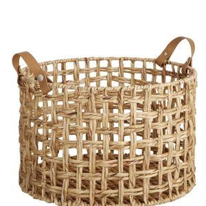 Honeybloom Round Weave Water Hyacinth Storage Basket, Large