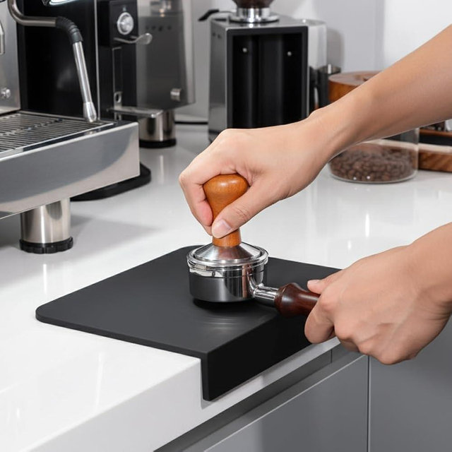 Coffee Tamper Mat, Silicone Espresso Tamping Mat Waterproof, Heat Resistant Non-Slip Coffee Tamper Tamp Station Barista Portafilter Coffe e Machines Accessory Barista Tools