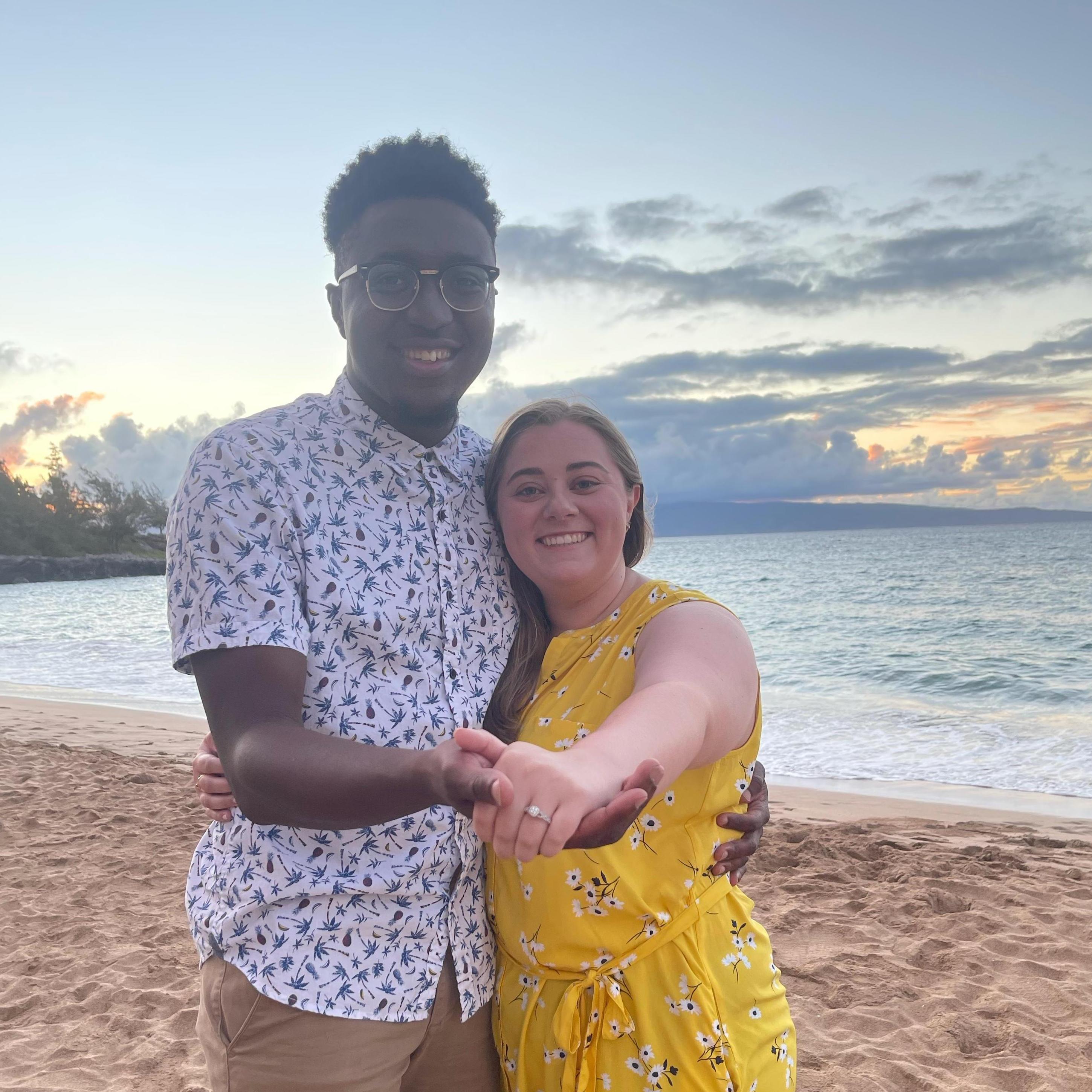 Us in Maui for our post-proposal photos