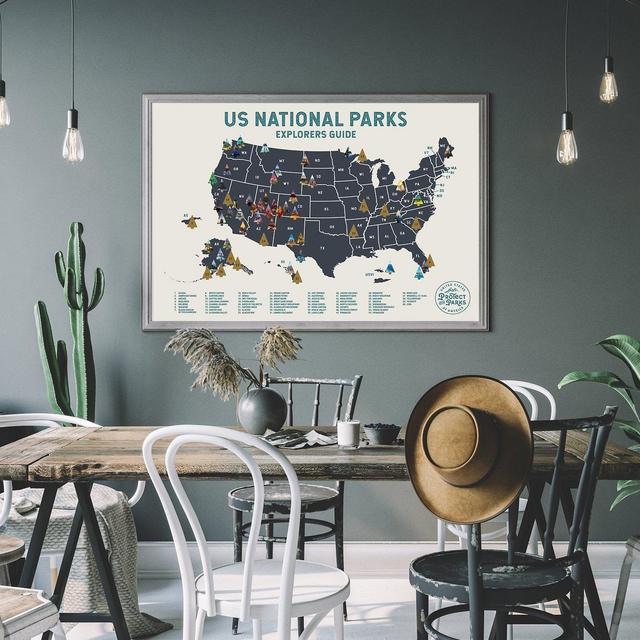 Usa National Park Scratch Off Map Travel Poster Reveals Images Of All 61 Us National Parks – Poster – Canvas Print – Wooden Hanging Scroll Frame