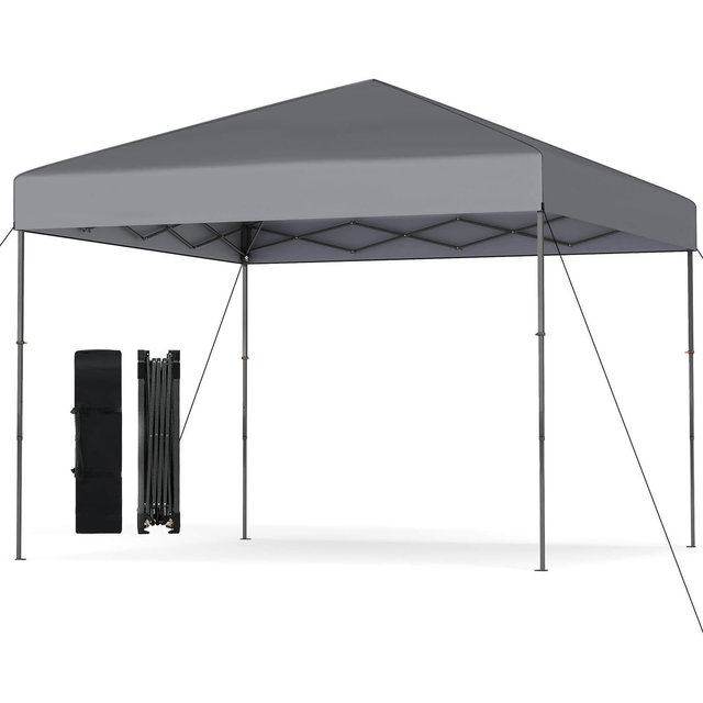 Costway 10 X 10 FT Pop up Canopy Tent with Portable Carrying Bag, 8 Stakes, 4 Wind Ropes
