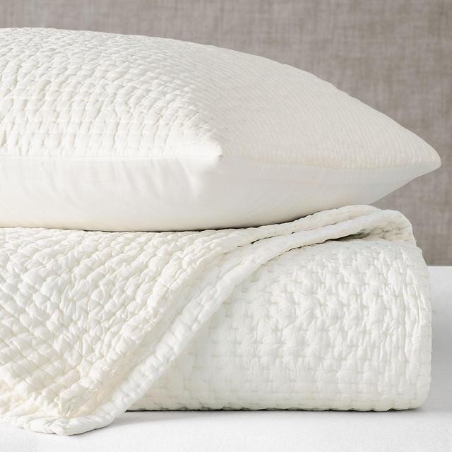 Silk Pick Stitch Quilt - White, Full/Queen
