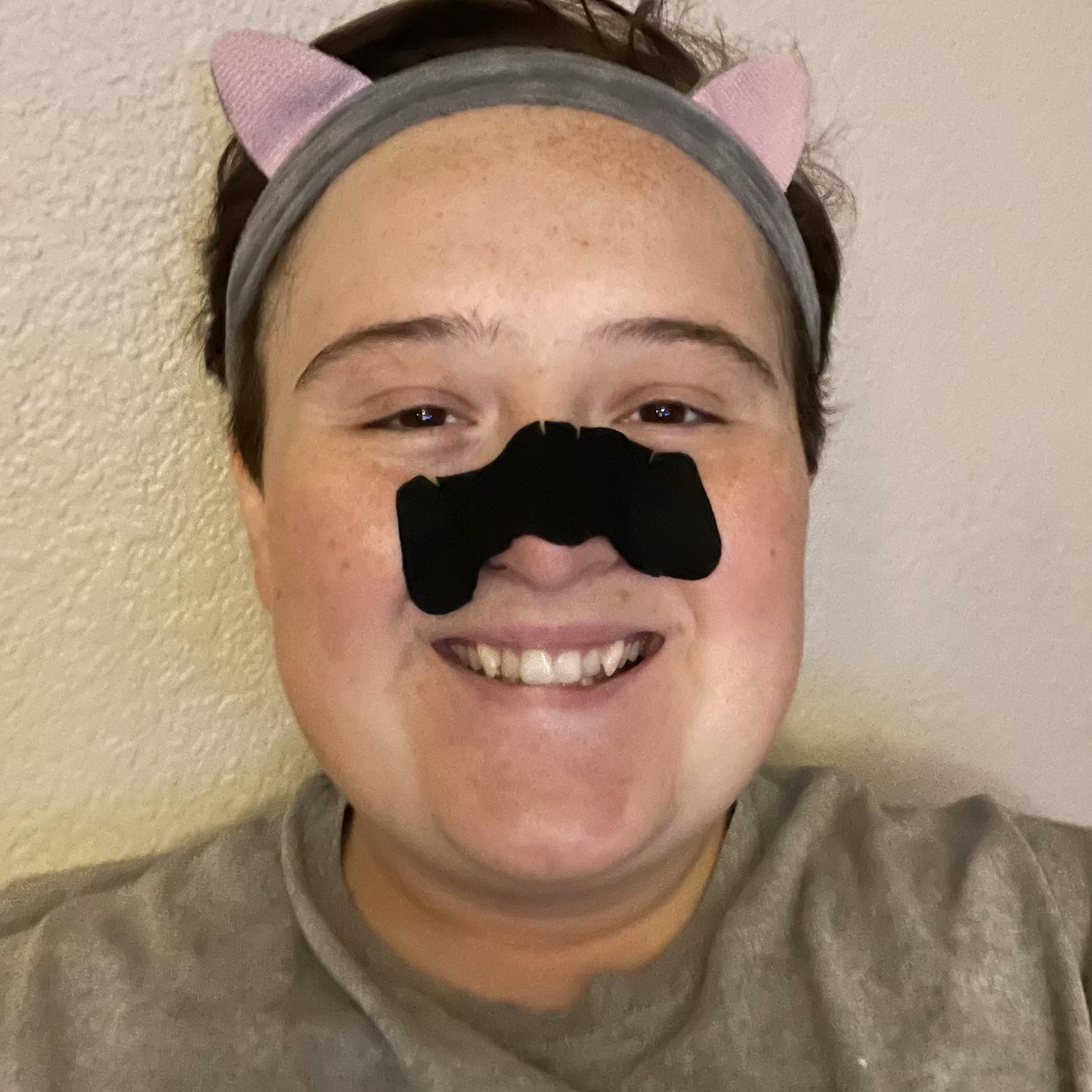 Kelly getting into a beauty routine in my room. When we met I lived with 3 other roommates and did this a lot on weeknights. -Carissa