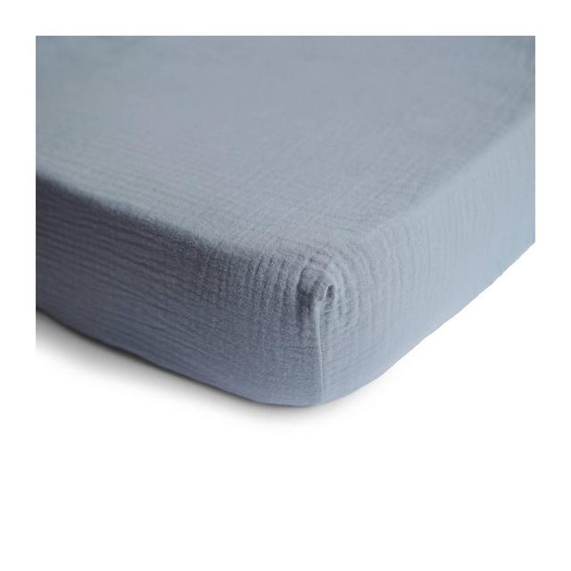 Mushie Extra Soft Muslin Crib Fitted Sheet - Tradewinds