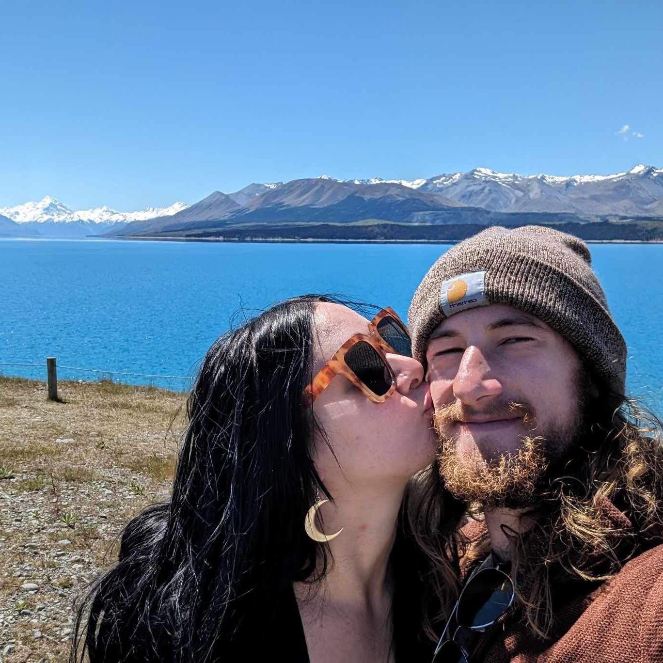 In front of New Zealand’s ice blue waters