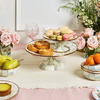 Sterling Check Pedestal Platter