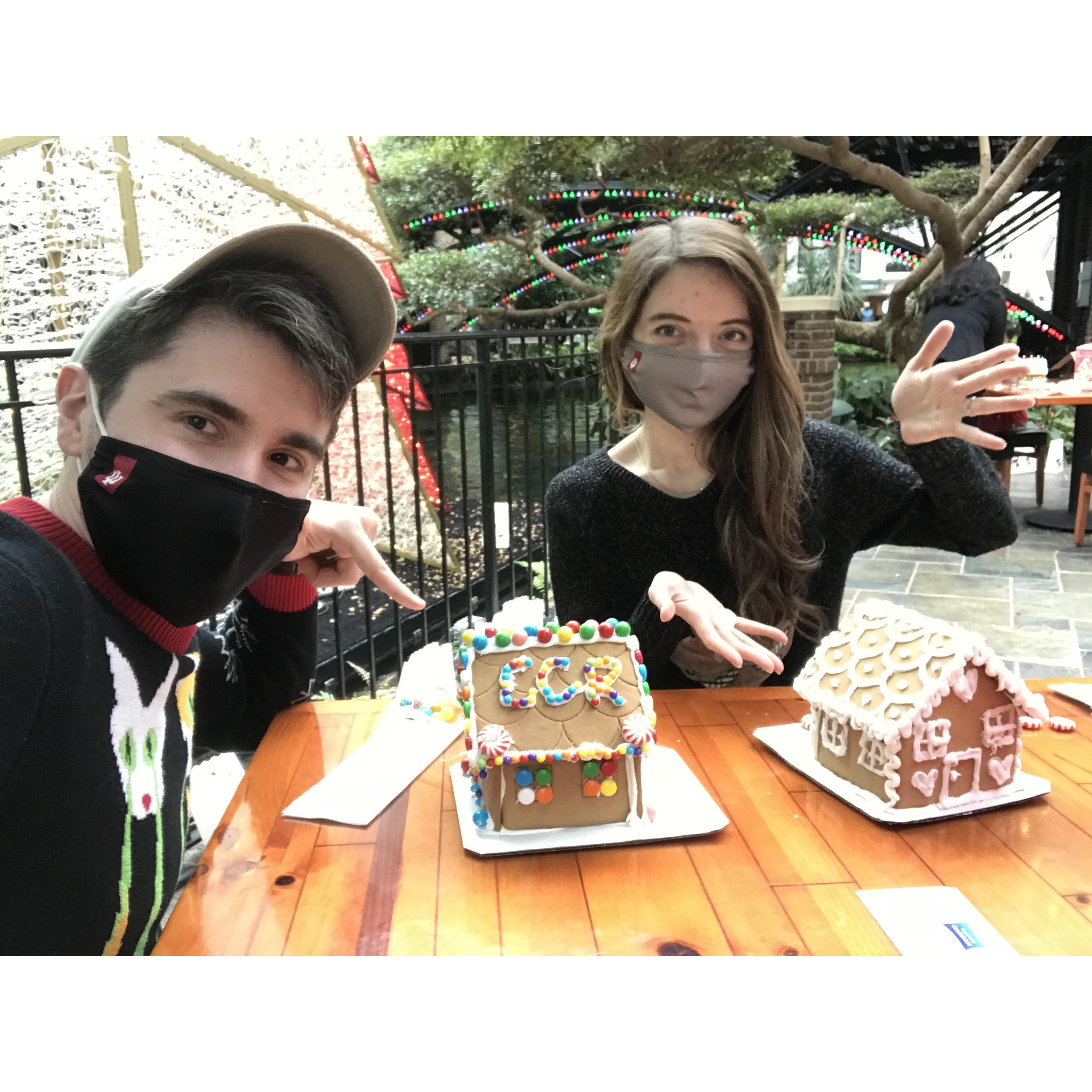 Friendly Christmas morning gingerbread competition at the Opryland Hotel at Nashville, TN