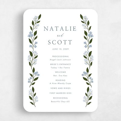 White Rounded Wedding Program - Ortensia