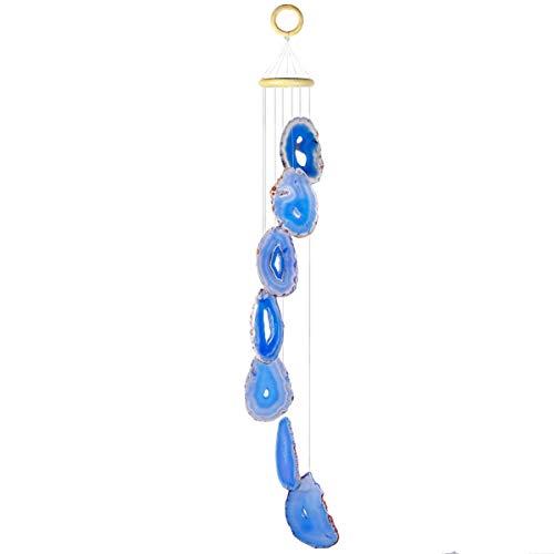 rockcloud Agate Slices Geode Wind Chime Home Garden Decoration Figurine, 28-33 inches