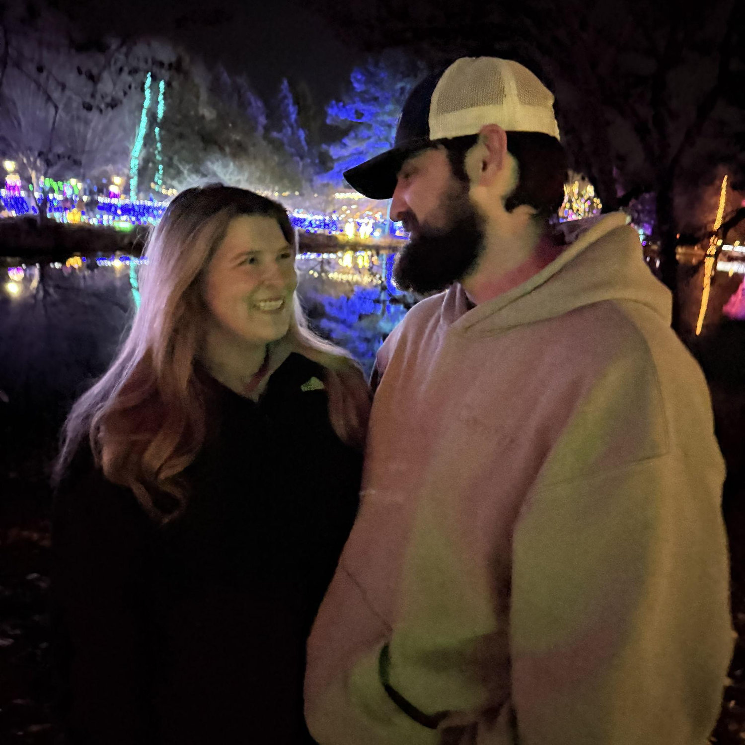 We went and saw Christmas lights together on a date night.