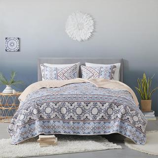 Anisa 3-Piece Printed Microfiber Reversible Coverlet Set