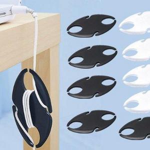 POWER CORD KEEPERS - POWER CORD ORGANIZER PACK (SET OF 9 - 4 WHITE AND 5 BLACK)