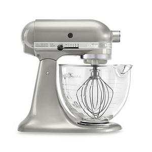 KitchenAid® 5 qt. Artisan® Design Series Stand Mixer with Glass Bowl in Sugar Pearl Silver