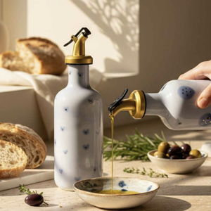 Porcelain Oil And Vinegar Bottles Set Of Two
