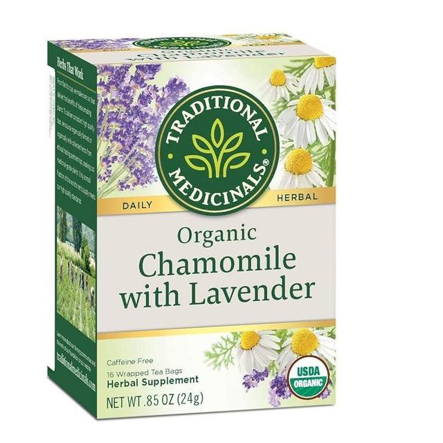 Traditional Medicinals Organic Chamomile with Lavender Herbal Tea, 16 Tea Bags (Pack of 1)