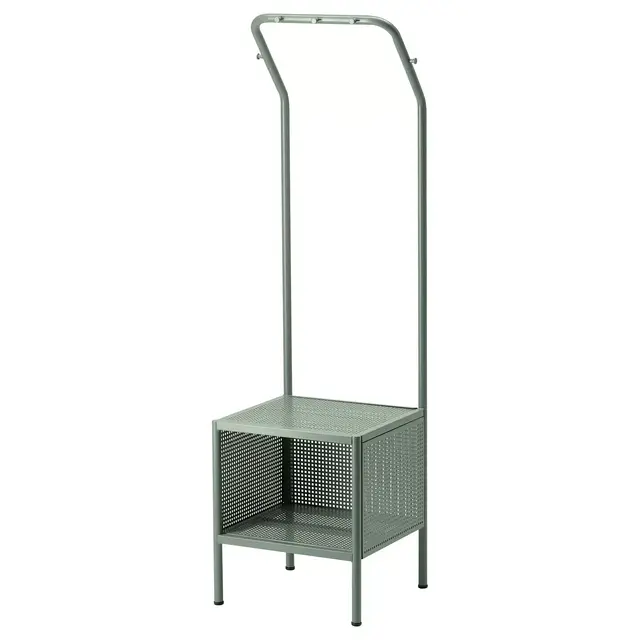 NIKKEBY Clothes rack, gray-green15 3/4x55 7/8 "
