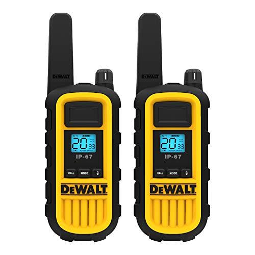 DEWALT DXFRS800 2 Watt Heavy Duty Walkie Talkies - Waterproof, Shock Resistant, Long Range & Rechargeable Two-Way Radio with VOX (2 Pack)