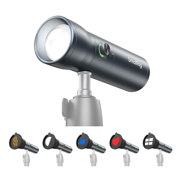 SMALLRIG RGB LED Photography Flashlight, 7500mAh Aluminum Alloy Patterned Ambient Light, 4 Color Fill Light with 20 Patterned Light Filters, Perfect for Photo, Content Creation Accessorie RF10C 4634