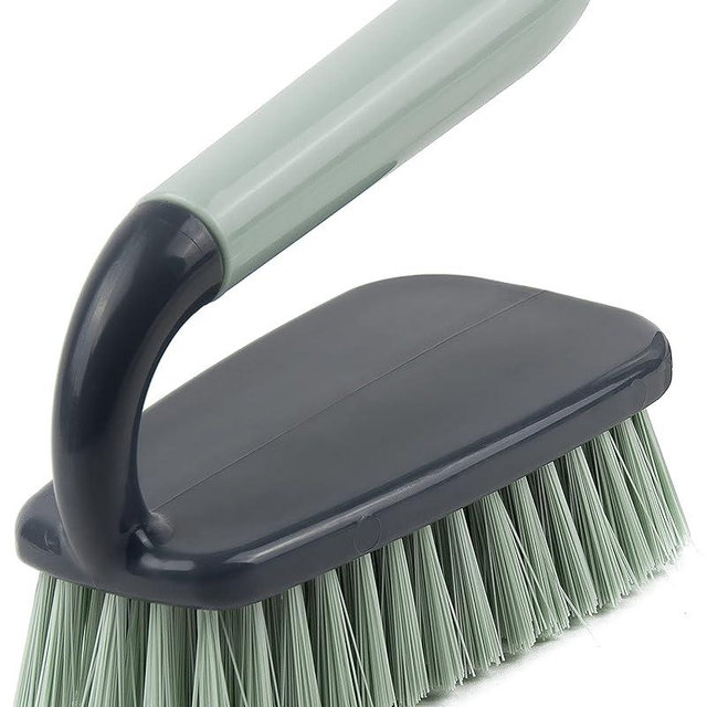 Scrub Brush | Shower Cleaning Brush | Comfort Grip & Stiff Flexible Bristles | Ideal for Cleaning Bathroom, Shower, Kitchen, Sink | Bristle Brush for Household Use, 1 Pack