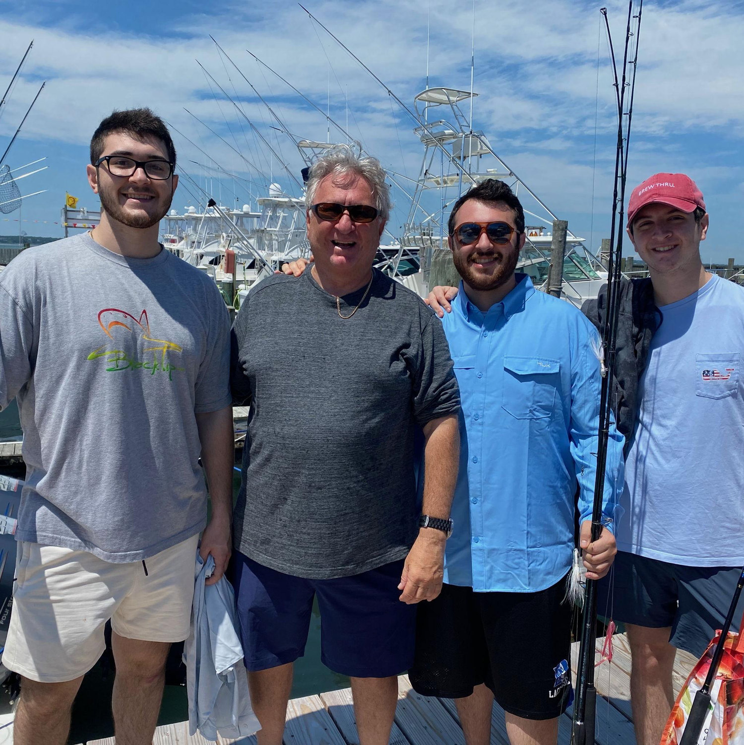 Dylan, Tony, Matthew and Anthony after a great day of fishing together