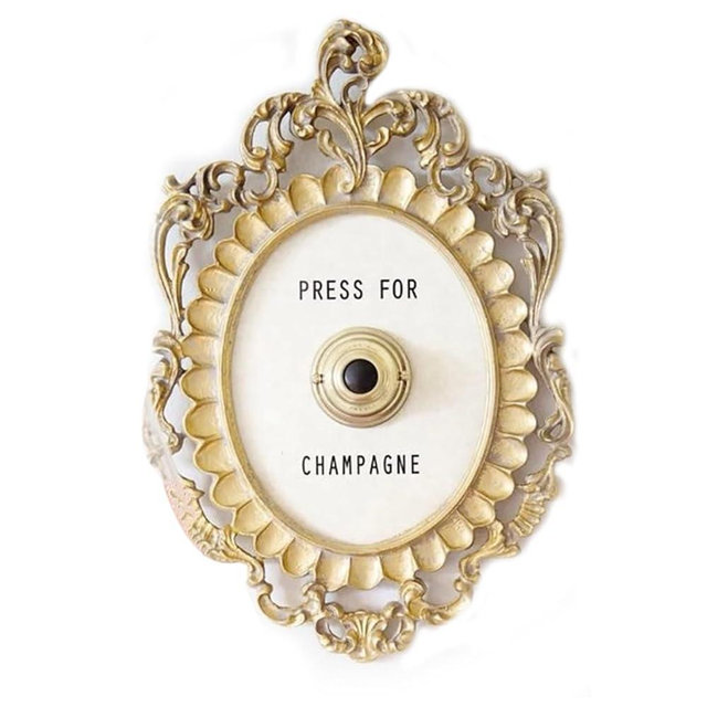 Luxury Decorative Door Bell, Halloween Vintage Champagne Wine Doorbell, Elegant Press Creative Tabletop Decoration Doorbell Wall Plaque Ornament for Home Restaurants Bedrooms Celebrations(#1)