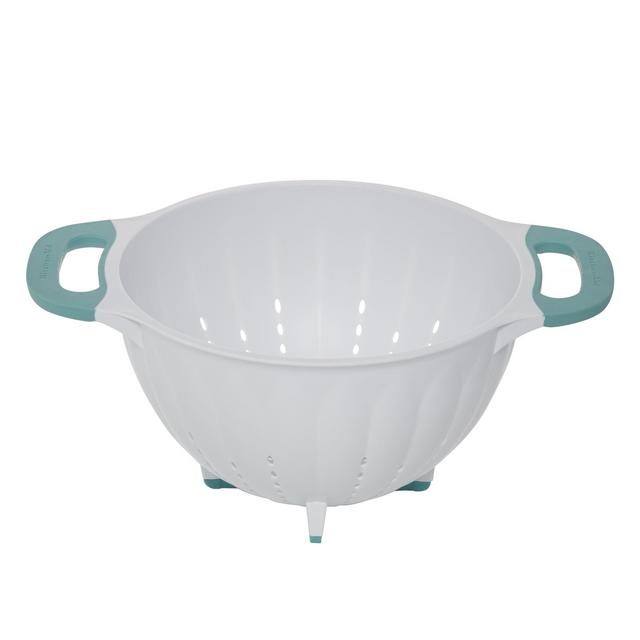 KitchenAid Pasta Strainer/Colander, 5-Quart, White/Aqua Sky
