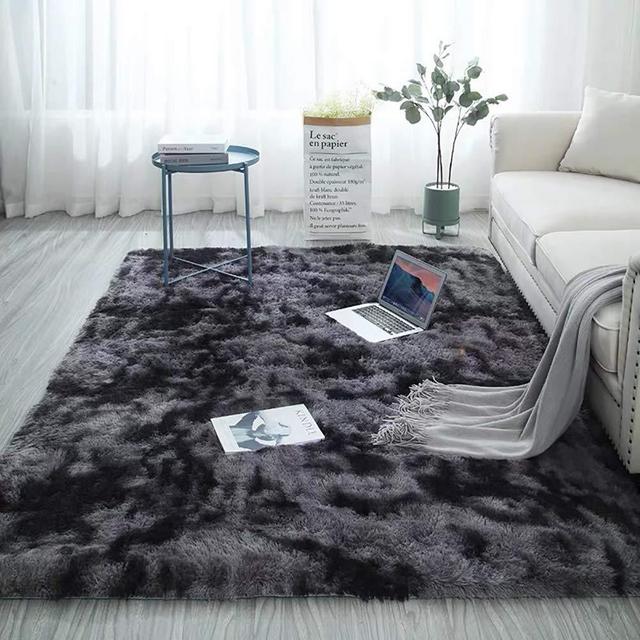 Ultra Soft 4CM Thick Indoor Fluffy Indoor Area Rug for Home Decor Kitchen Dormitory Rectangle Grey 5.3 x 6.6ft