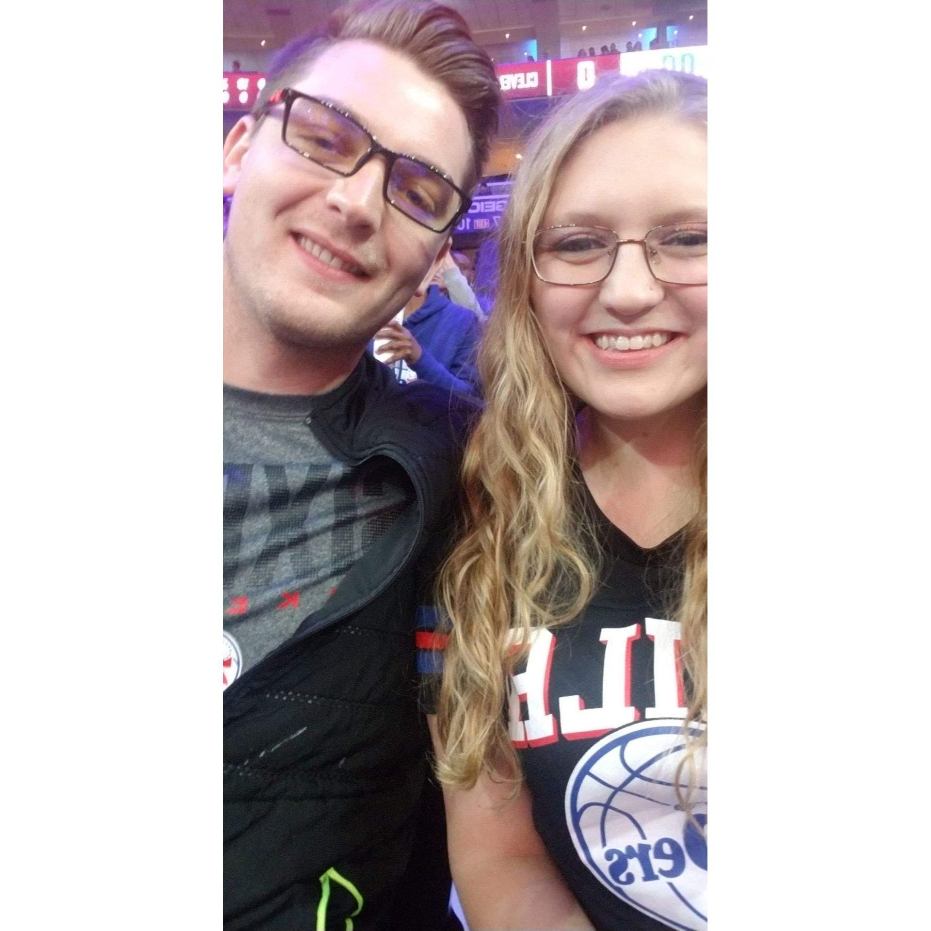 Our first 76ers game together!