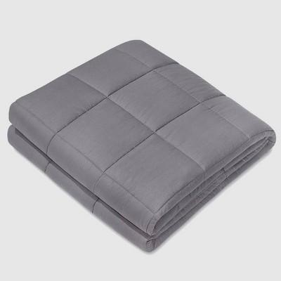 40&#34; x 60&#34; 100% Cotton Luxury 10lbs Weighted Blanket Dark Gray - NEX