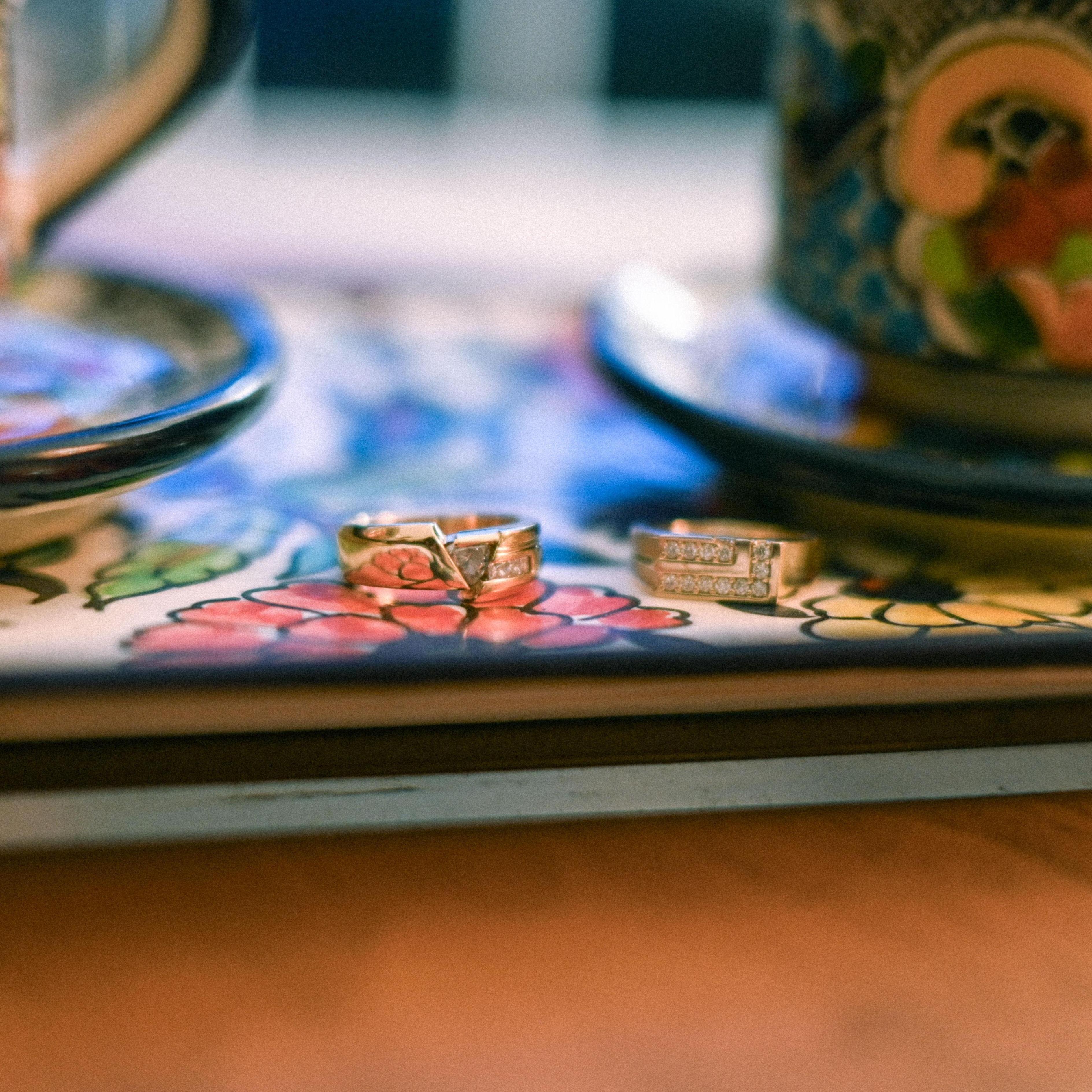 Chris's mother gifted us this beautiful talavera espresso cup set. We love the look of talavera so much we made it part of our wedding design!