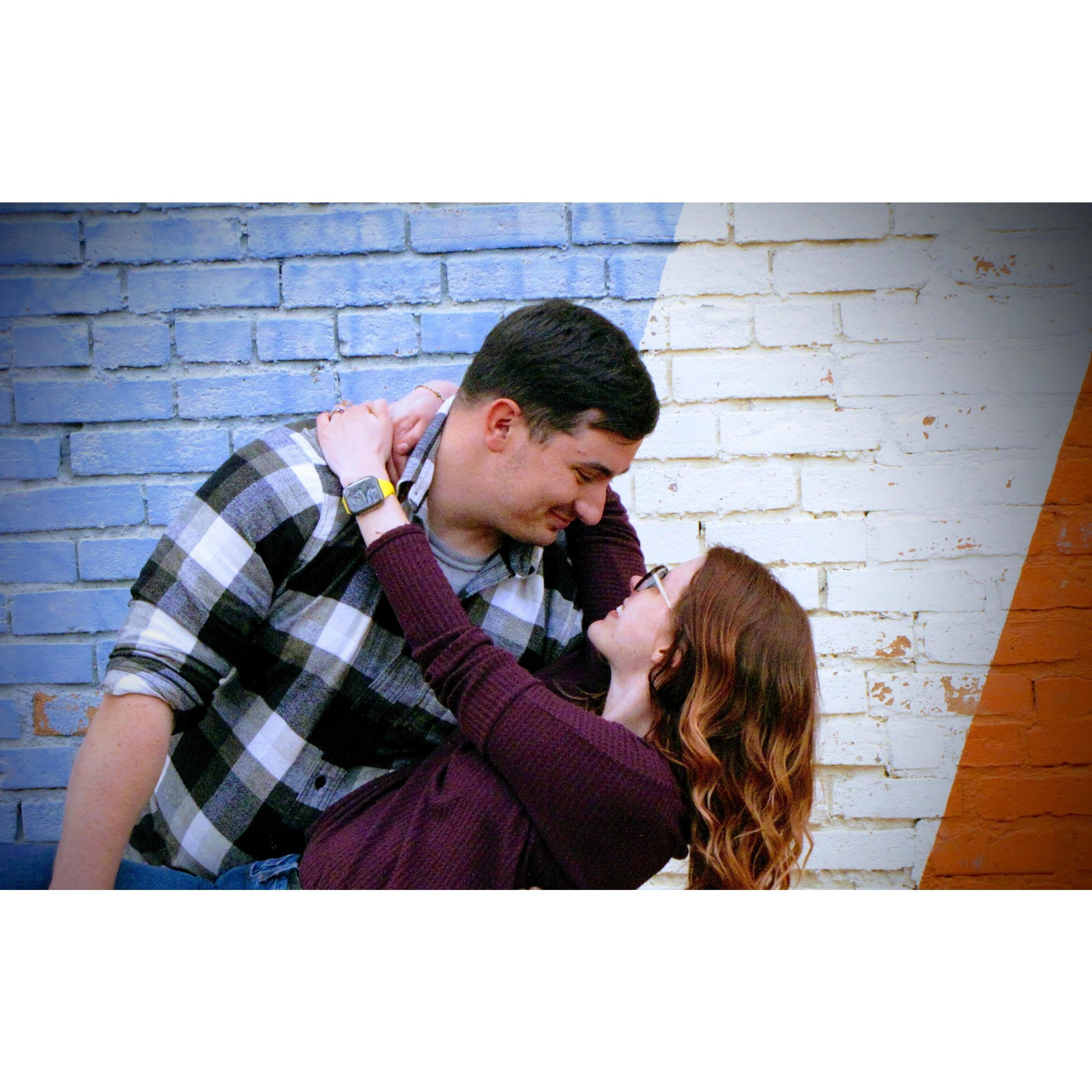 This is one of my favorite pictures of us. This background was discovered purely by accident and I'm so glad it was.