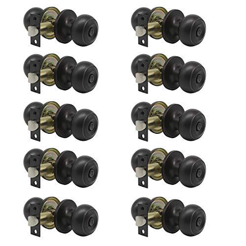 10 pack Probrico Interior Bathroom Privacy Keyless Doorknobs Door Lock Lockset 609-ORB-BK in Oil Rubbed Bronze