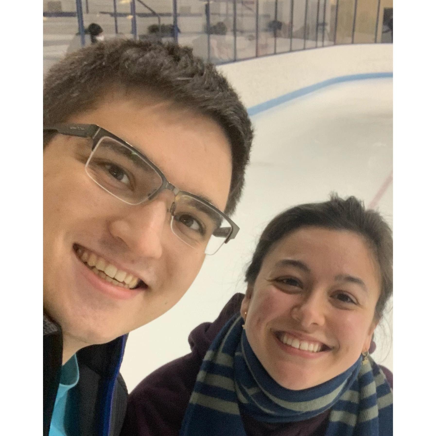 This was our first Ice Skating date.