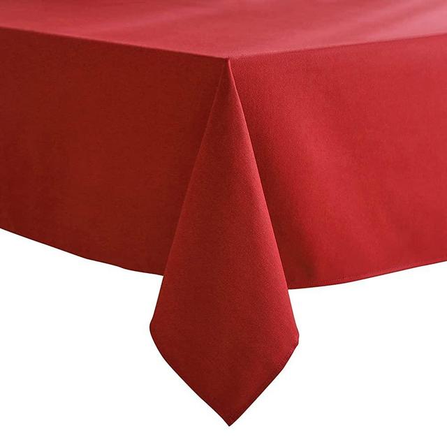 VEEYOO Rectangle Tablecloth 60 x 84 Inch - Red Table Cloth for Rectangle Table - Stain and Wrinkle Resistant Washable Polyester Cotton Tablecloth for Wedding, Parties, Restaurant and Outdoor Use