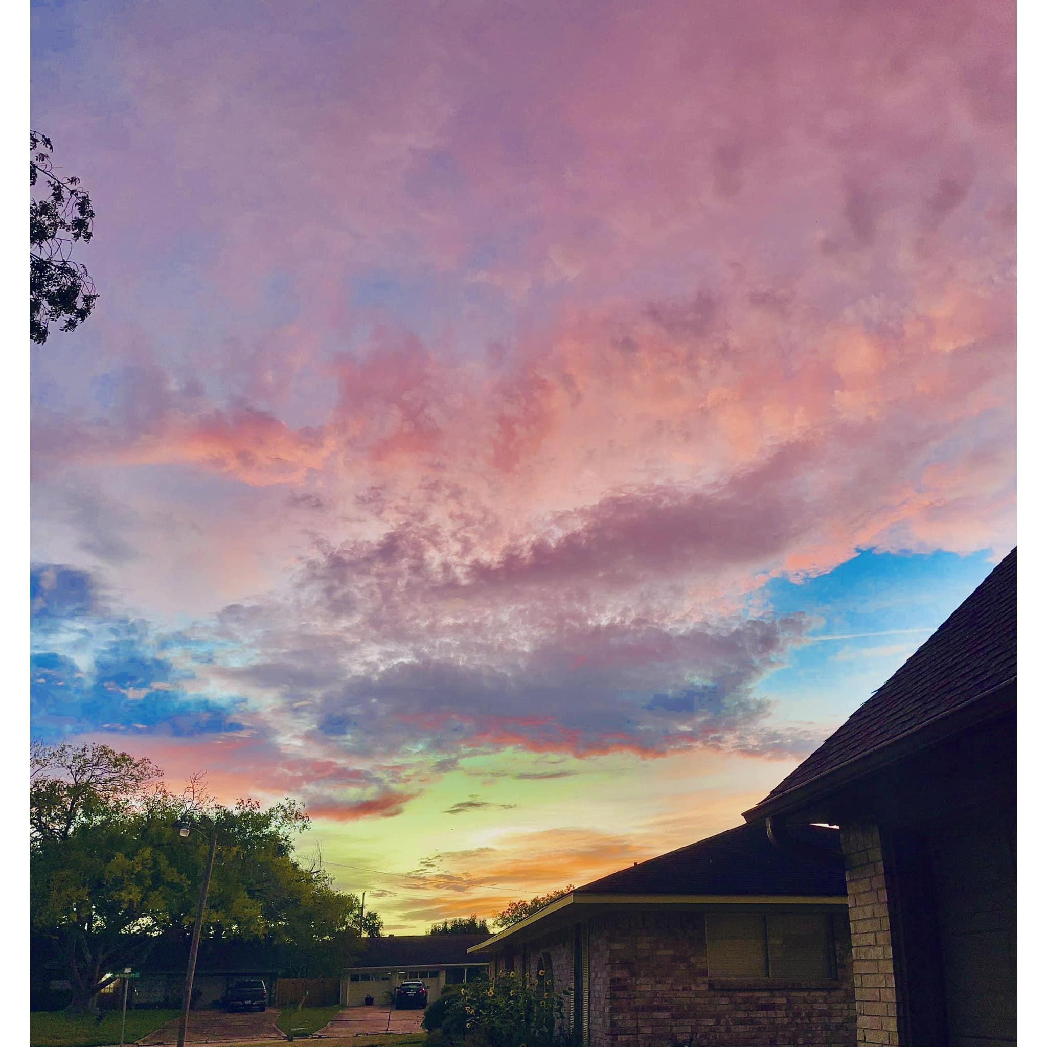 One of Aaron and Kathryn's favorite pastimes together is talking and watching the sunset from their home.