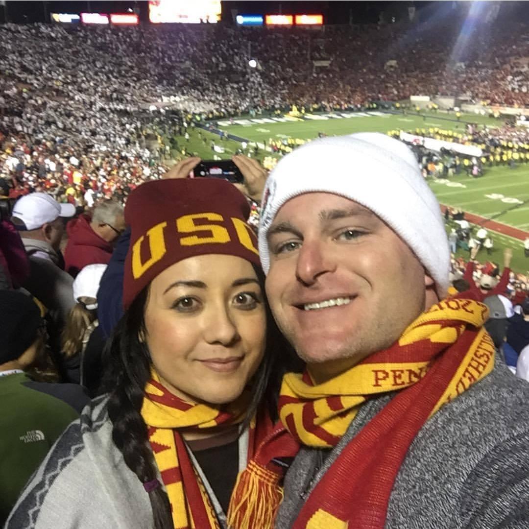 At the 2017 Rose Bowl game when USC won.