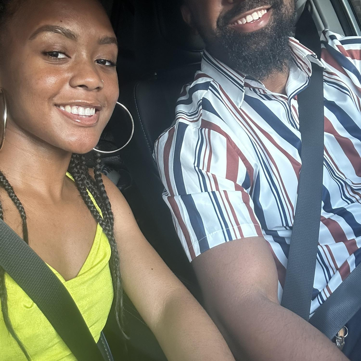 Car selfie before dinner June 30, 2023
