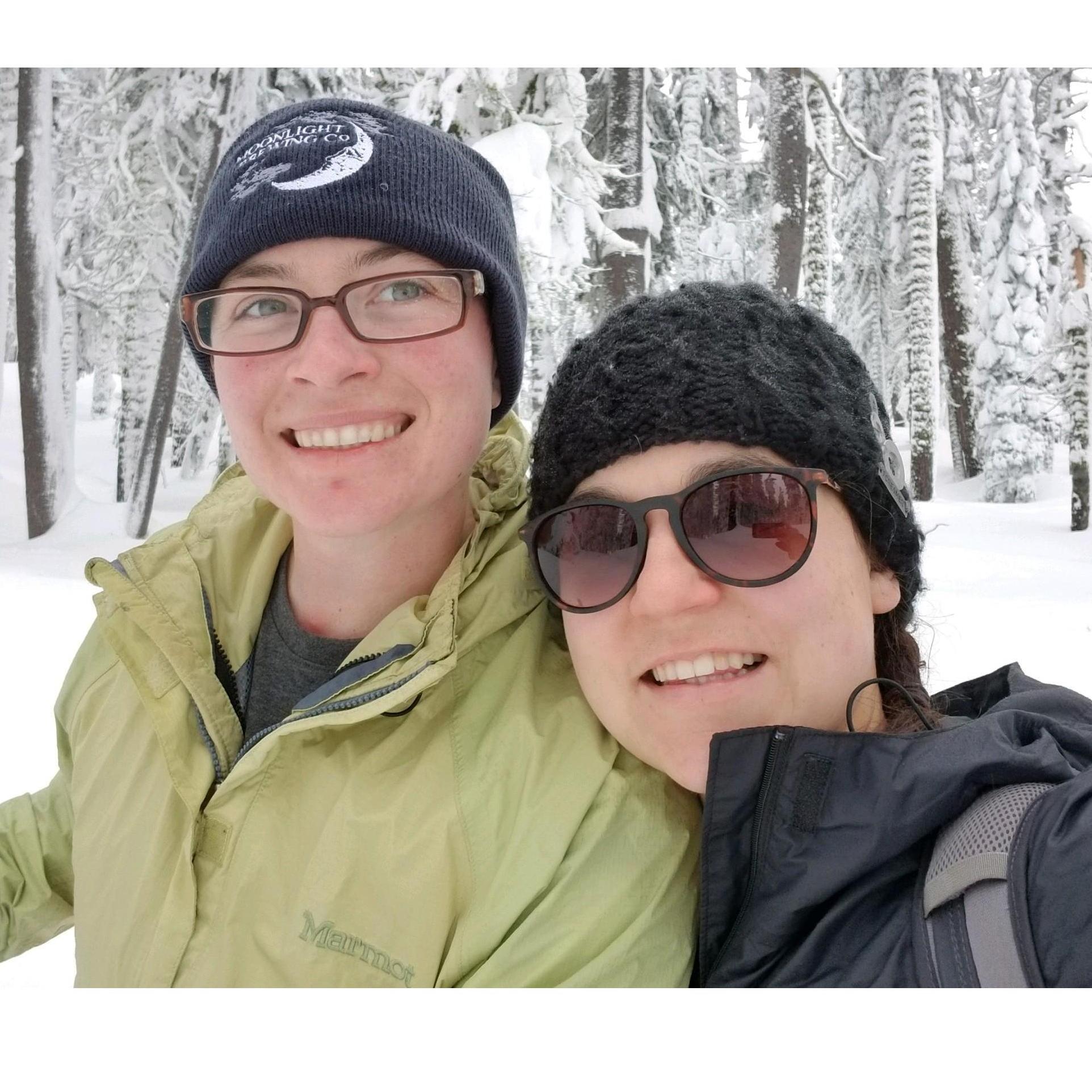 Cross country skiing on the trails behind Clair Tapaan.