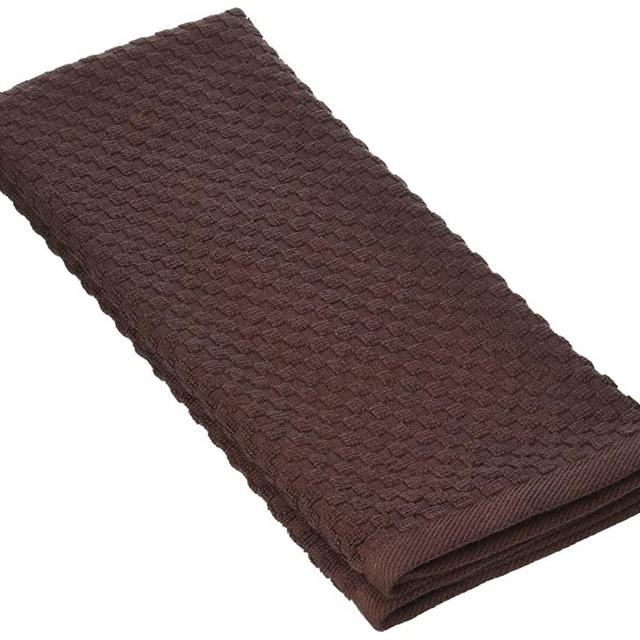 COTTON CRAFT - 12 Pack - Euro Cafe Waffle Weave Terry Kitchen Towels - 16x28 Inches - Chocolate - 400 GSM Quality - 100% Ringspun 2 Ply Cotton - Highly Absorbent Low Lint - Multi Purpose